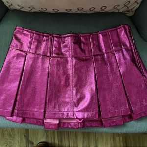 Fantasy Girl Metallic Micro Mini Skirt in Fuchsia
